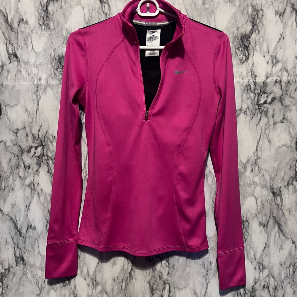 Dri-Fit Running Pullover Quarter Zip Pink & Black - Picture 2 of 8